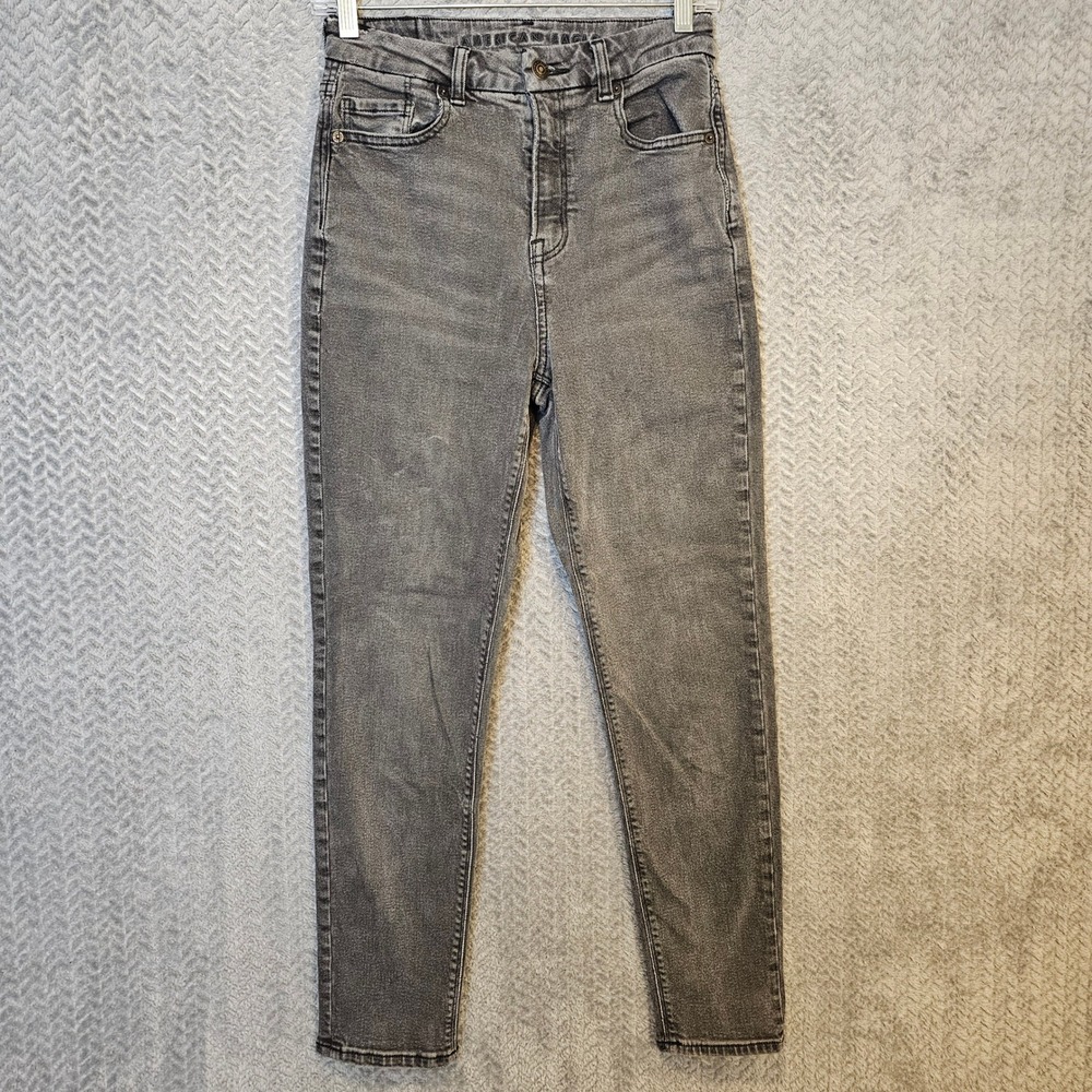 American Eagle Grunge‎ High-Waisted Skinny Jeans Washed Gray Stretch 0 Regular